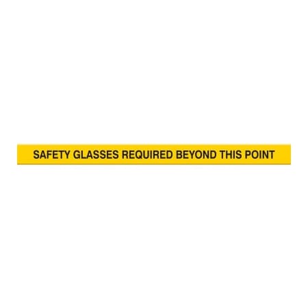 Accuform Accuform Tough-Mark Heavy-Duty Message Strip, Safety Glasses Required, 4inx48in PTP232